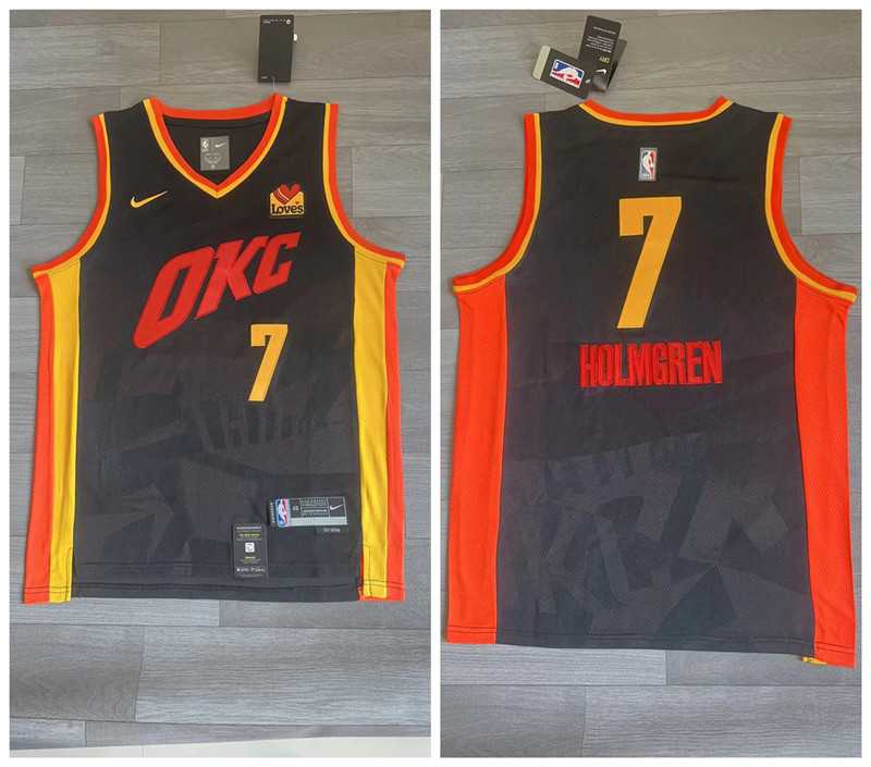 Thunder 7 Chet Holmgren Black Nike 2023-24 City Edition Swingman Jersey,We sell and wholesale Thunder 7 Chet Holmgren Black Nike 2023-24 City Edition Swingman Jersey on line form chian!